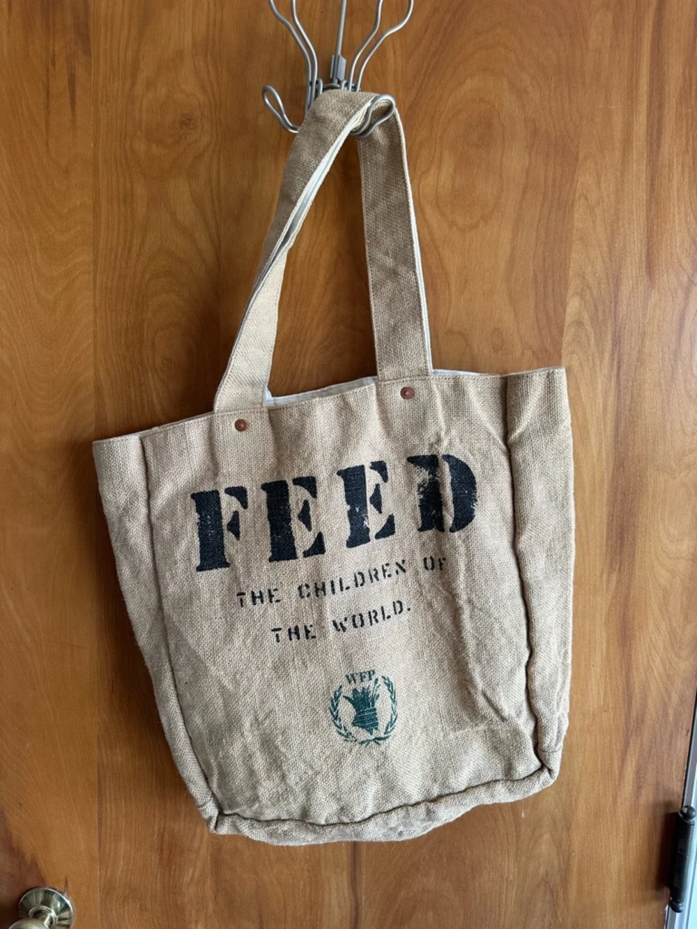 FEED Natural Canvas Tote Bag in Beige